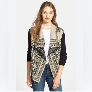 NWT Lucky Brand Aztec Waterfall Open Front Cardigan